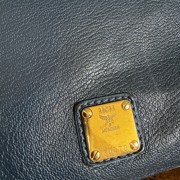 🎄MCM Pristine Navy Satchel! - Picture 9 of 14